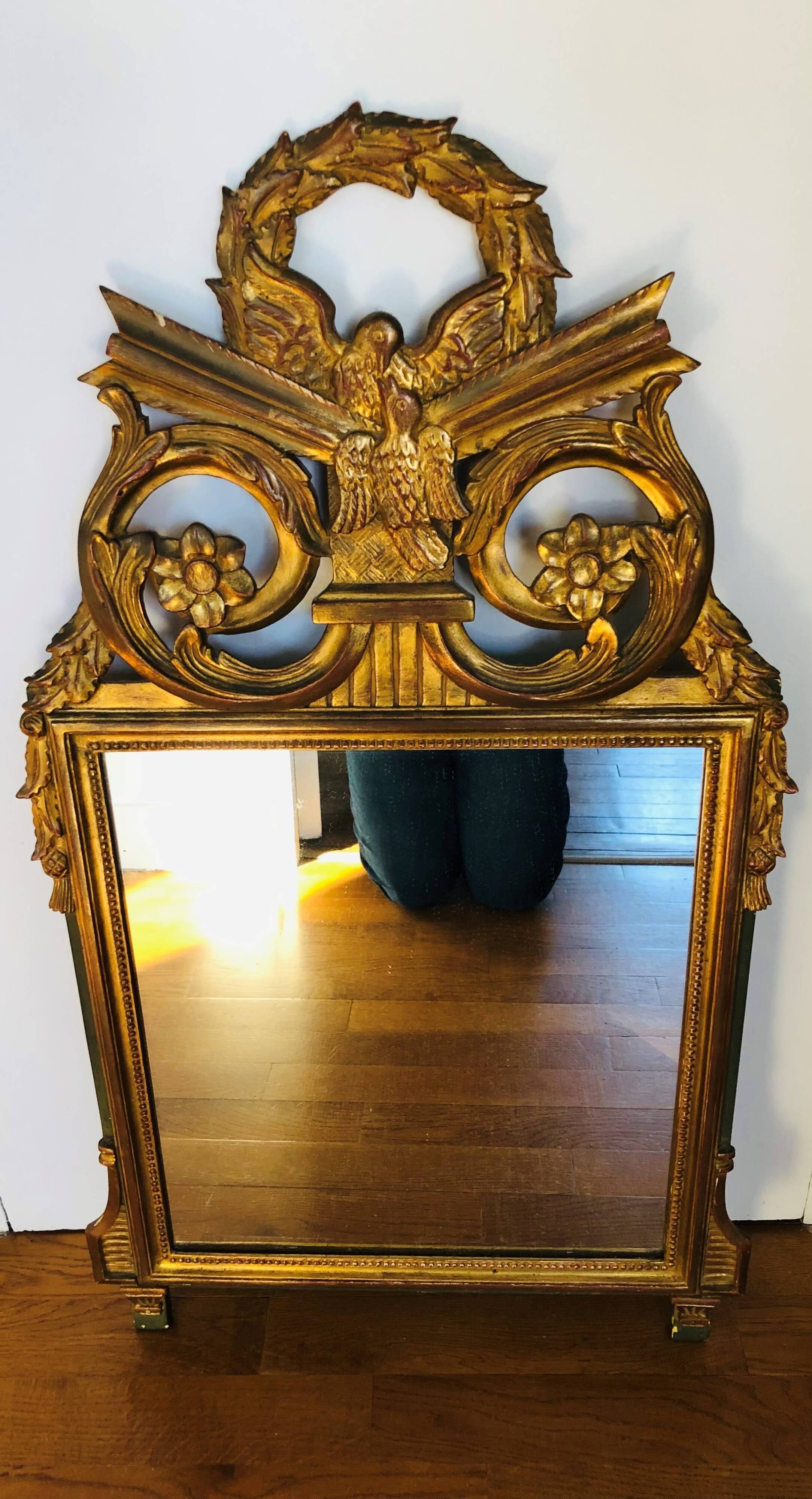 Gilded carved wooden mirror
