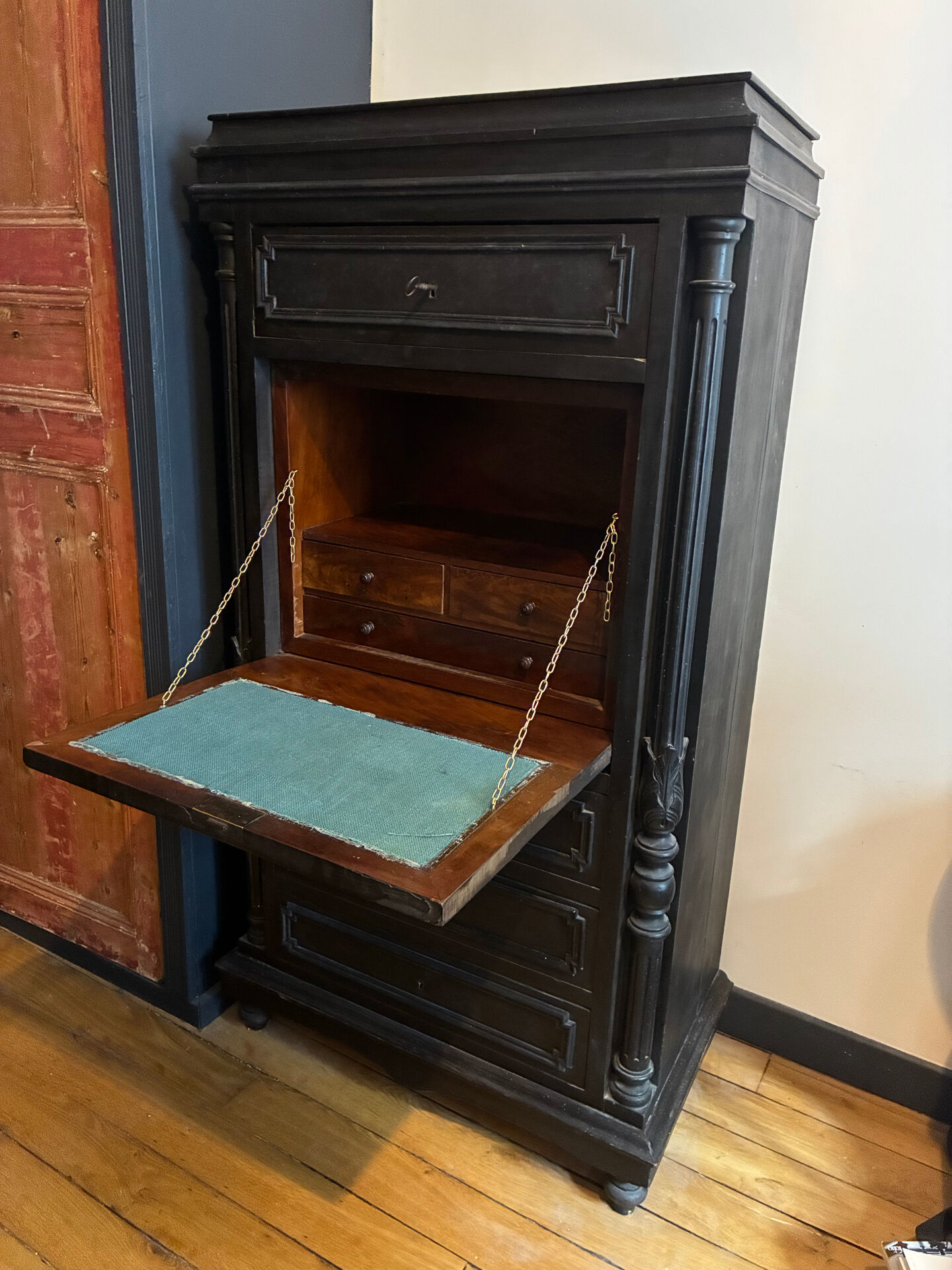 Secretary Napoleon III, 19th century, blackened pear tree.