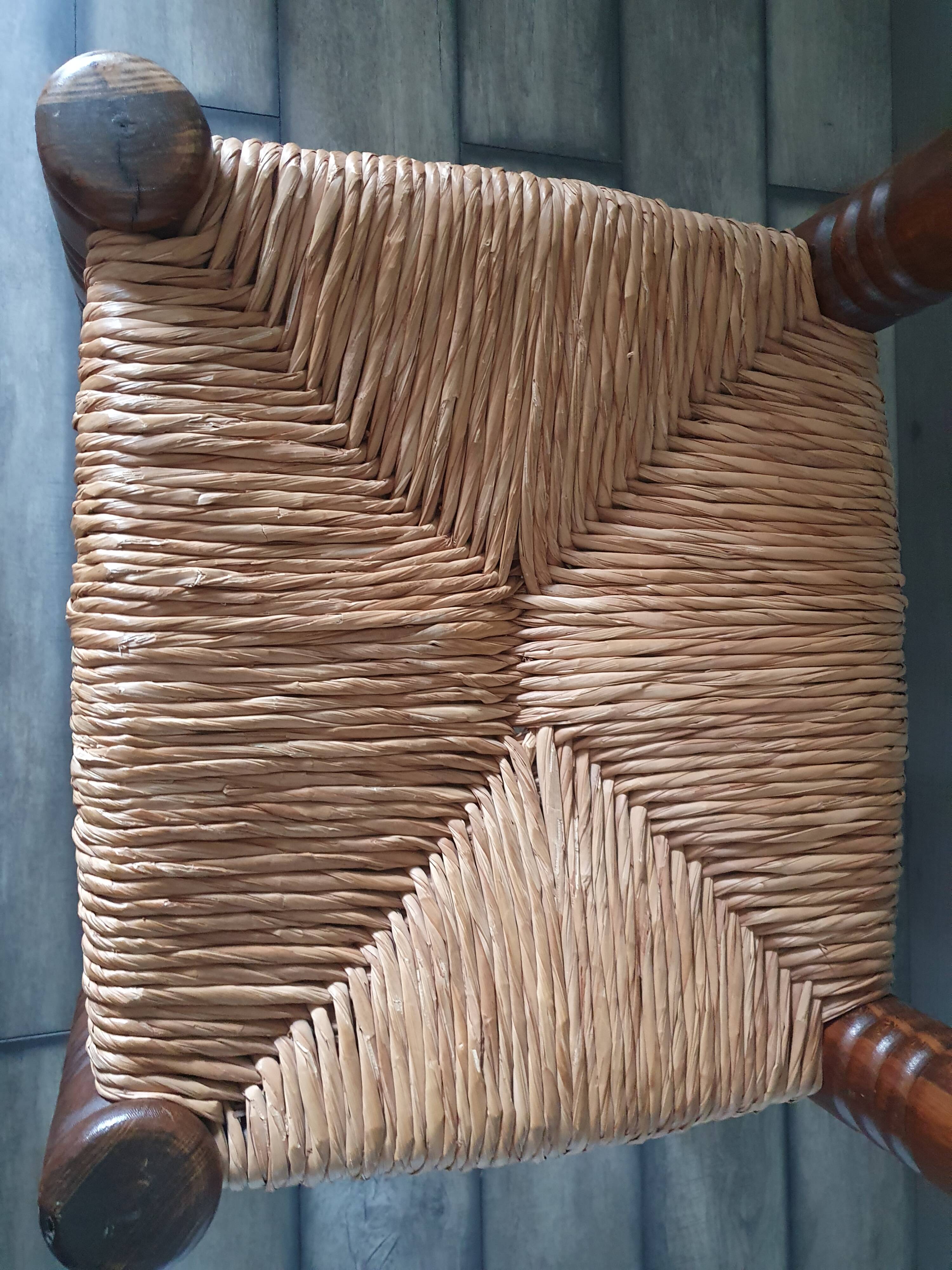 Straw chair and stool