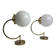 Pair of vintage opaline wall lights