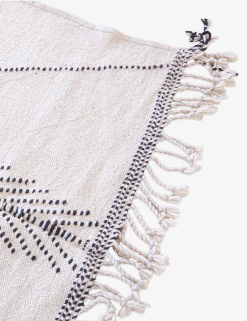 White Kilim Hallway Rug - 437 x 133 cm