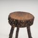 Tabouret en bois rustique fait à la main