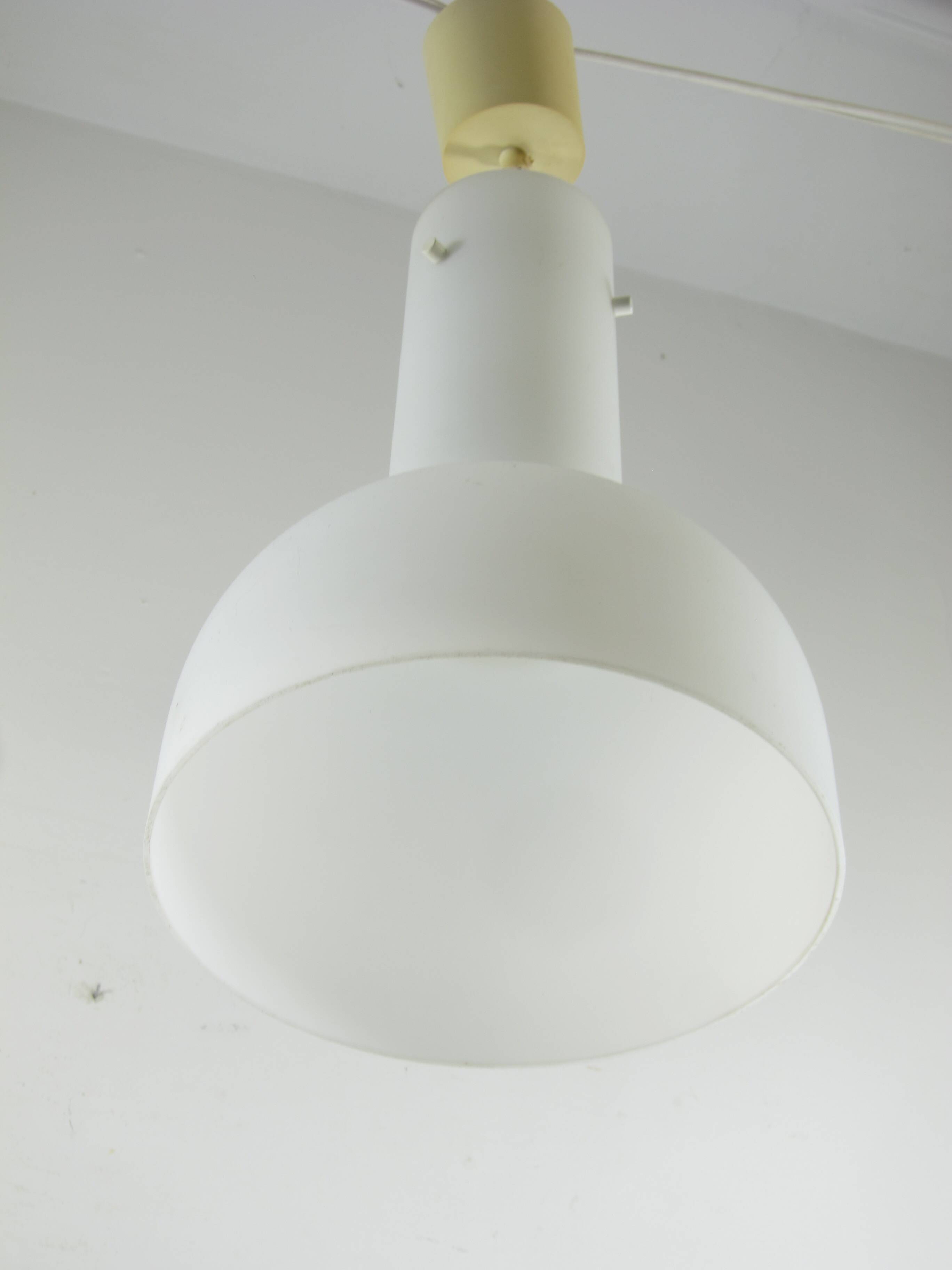 Large opaline glass pendant lamp, Limburg Lighting, 1970s