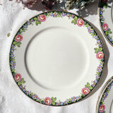4 Digoin opaque porcelain plates with floral pattern "3984"