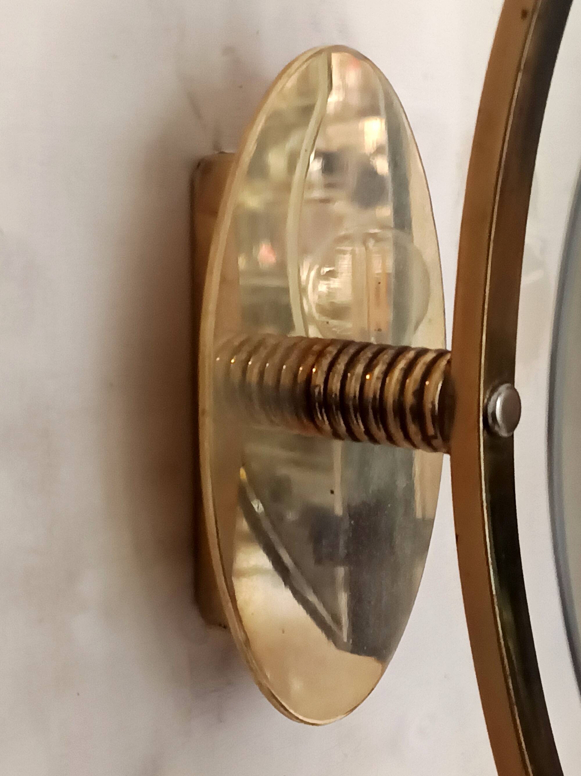 Smoked Glass and Brass Applique / Wall Light by Gino Paroldo