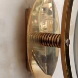 Smoked Glass and Brass Applique / Wall Light by Gino Paroldo
