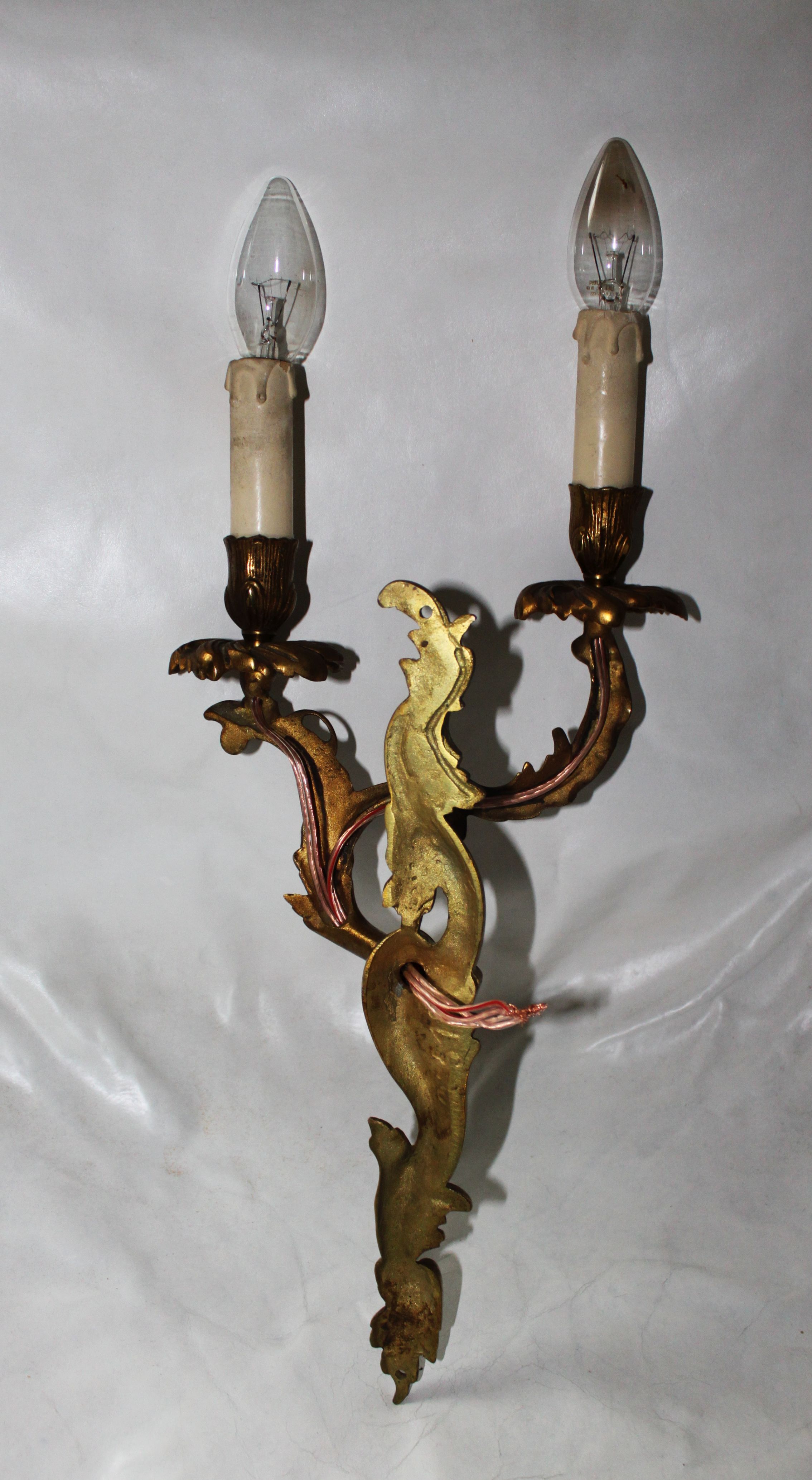 Pair of bronze sconces Louis XV style.