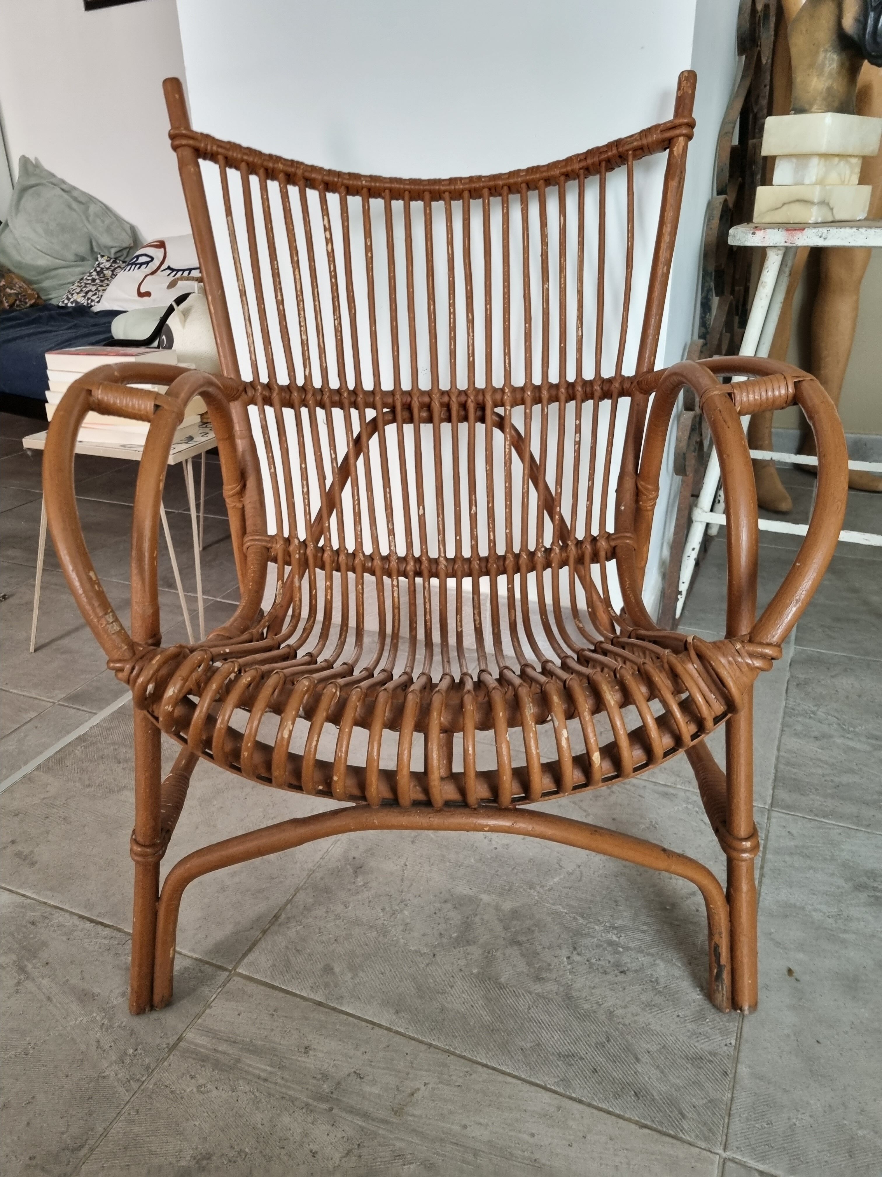 Rattan armchair