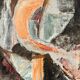 Swedish Original Oil on Canvas – "Abstract Composition" by Eivor Lindberg – 1967 – Signed – Vintage and Framed – 68 × 52 cm (26.8 in × 20.5 in)