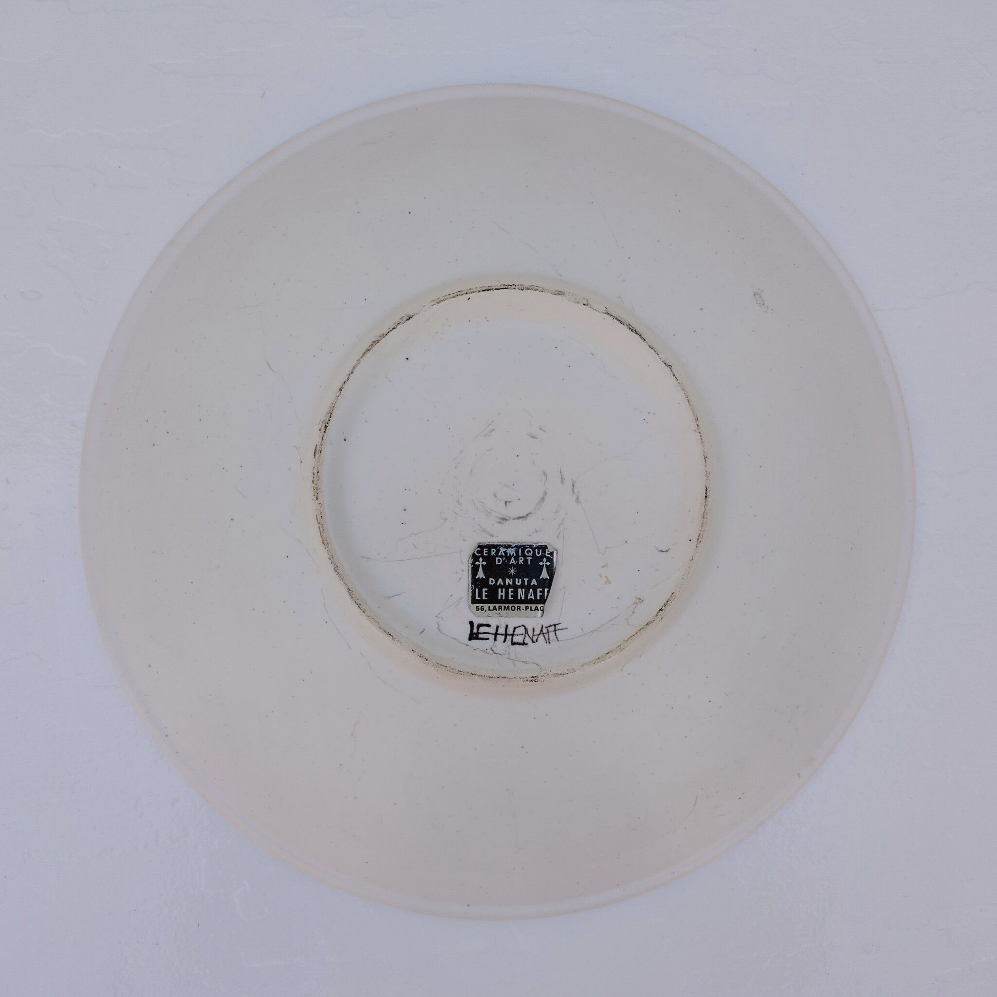 Grand plat en céramique, Danuta le Henaff, vintage
