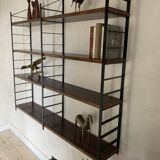 Vintage wall-mounted bookcase shelves in Rio rosewood