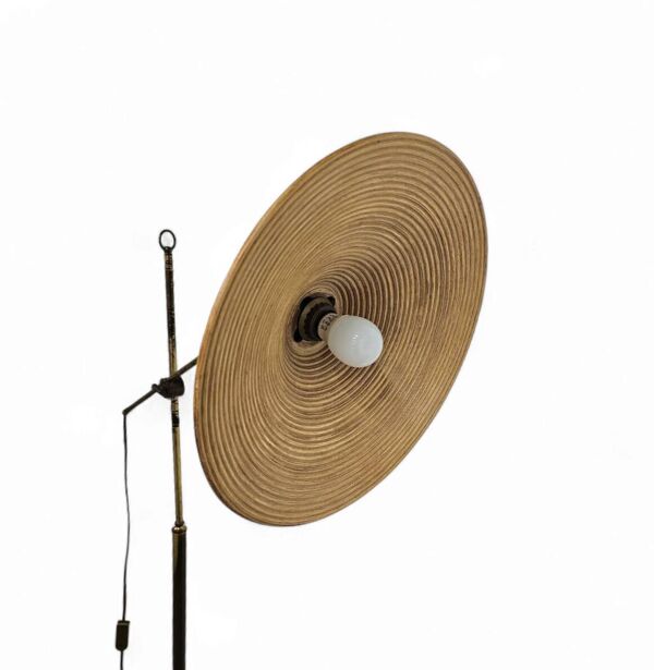 Lampe à crayon / lampe à roseau fendu / lampadaire années 1960 / lampe à canne à pêche