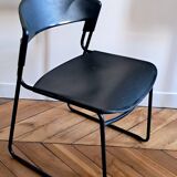 Black Assisa chair by Paolo FAVARETTO for Press Italy. 1980s