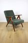 Vintage armchair B-310 VAR olive green boucle lamb structural