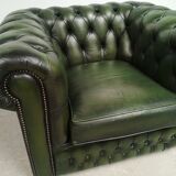 Armchair chesterfield English green leather
