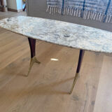 Vintage coffee table with marble top by Guglielmo Ulrich, year 1950