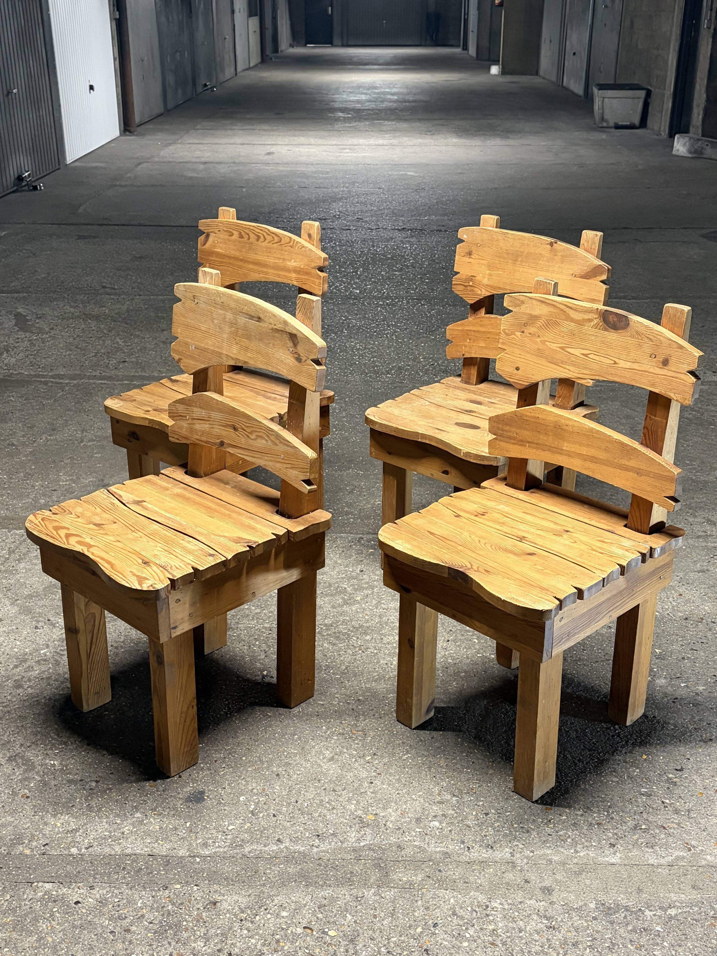 Lot de 4 chaises de montagne, 1970