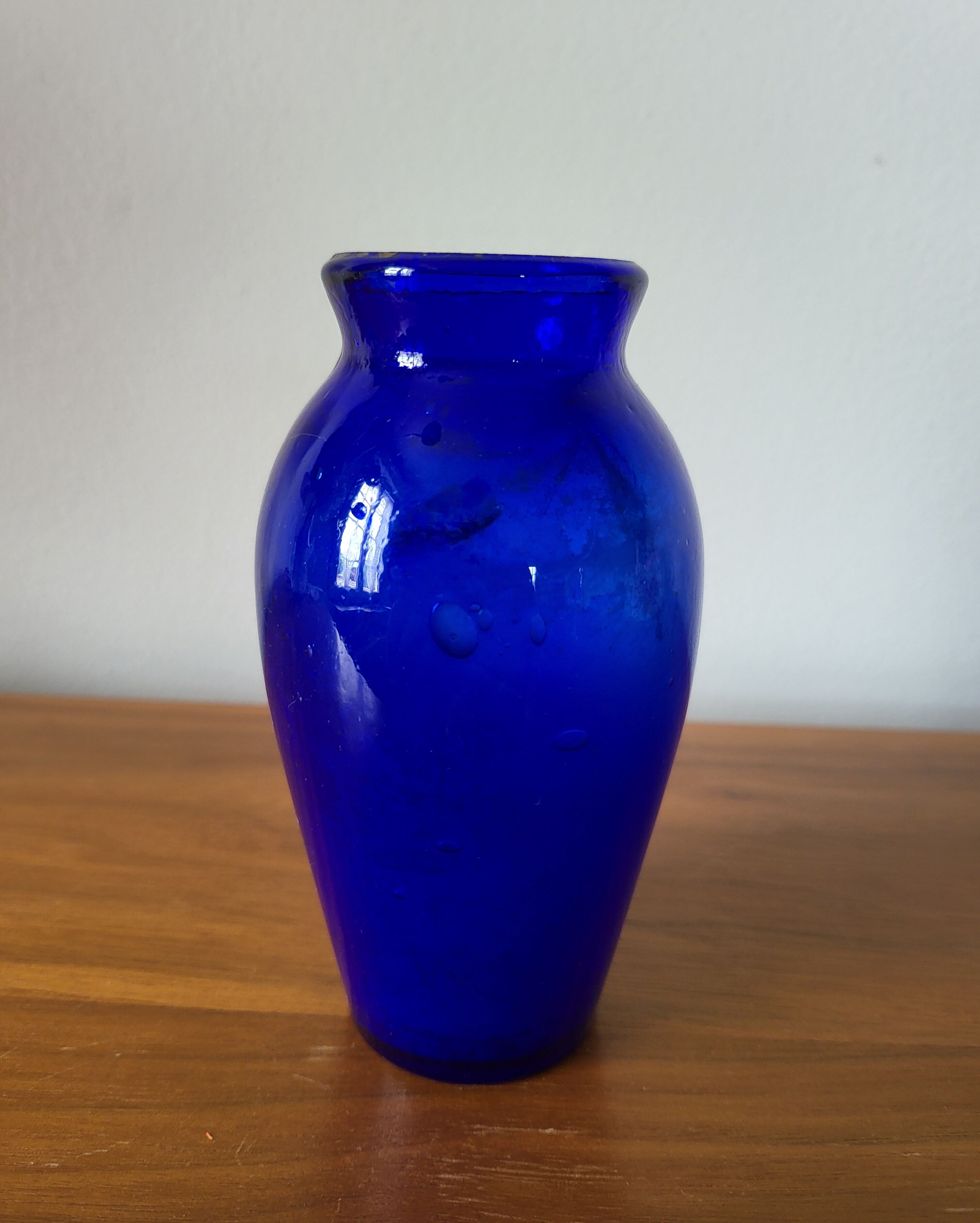 Small cobalt blue glass vase