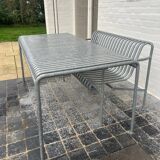 Palisade table and bench – HAY – Large size – Galvanised grey