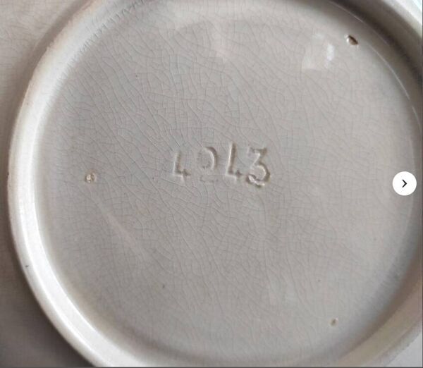 lot de 6 assiettes à artichauds barbotine, manufacture de Lille Fives.