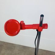 Miwi red metal spot floor lamp, vintage
