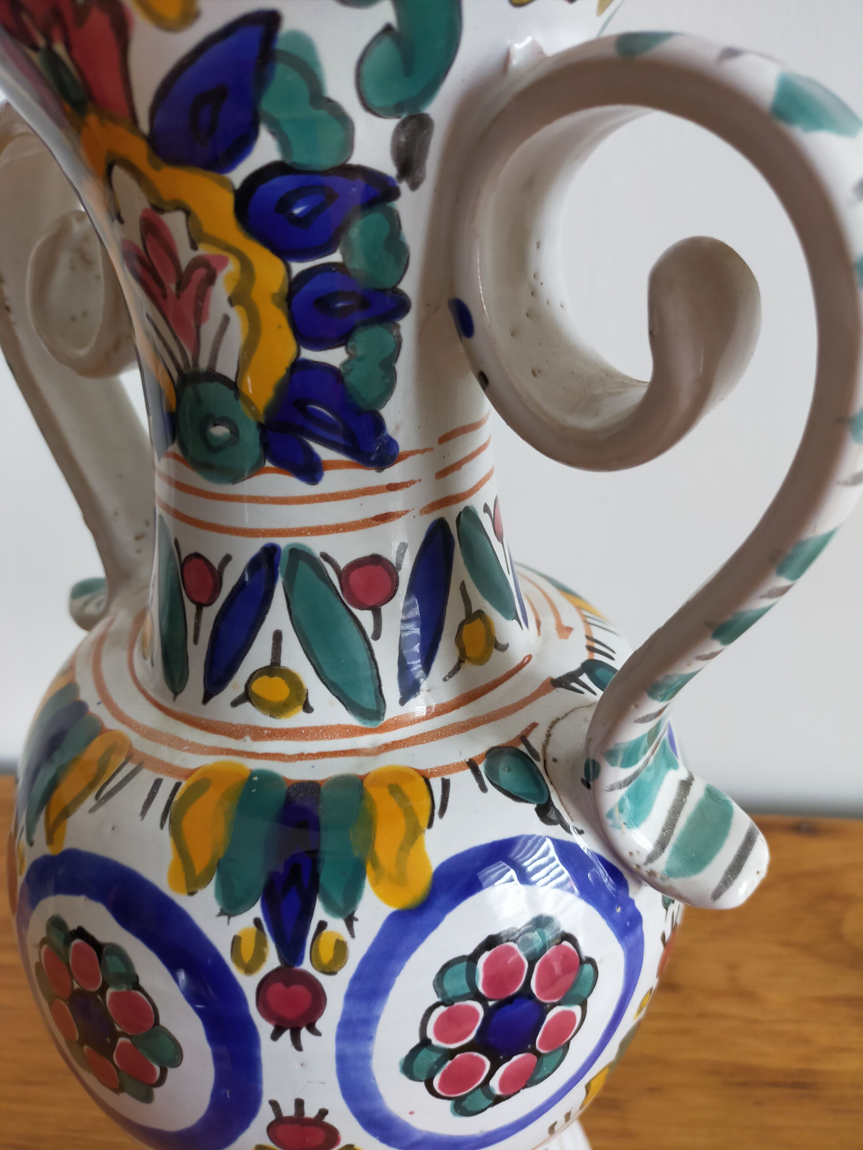Patterned painted ceramic vase