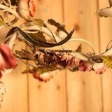 Antique iron chandelier with Art Nouveau floral decoration