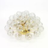 Superb Sputnik ceiling light with snowball glass by Doria, Germany, 1970s.