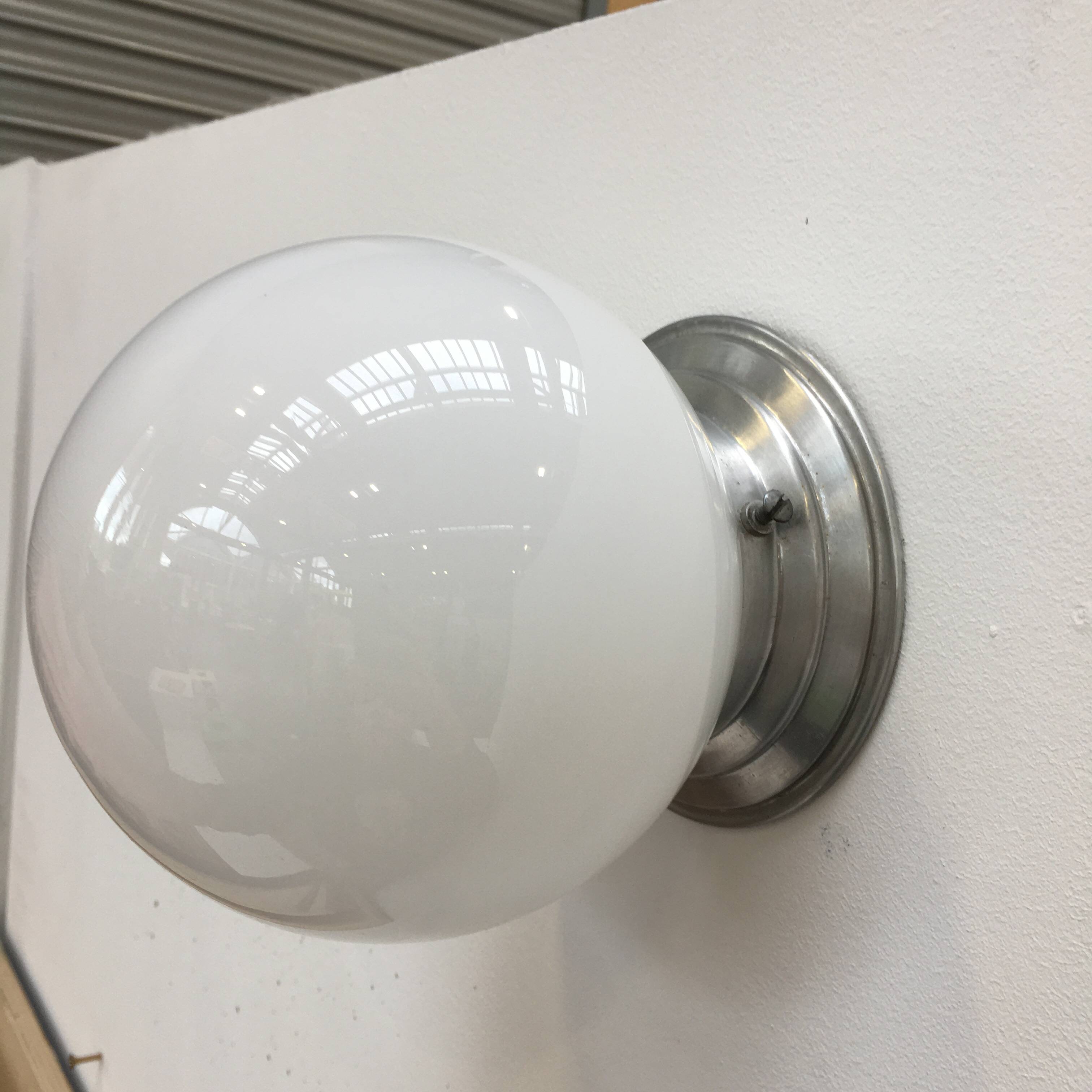 Opaline ball wall light