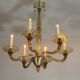 Venetian chandelier in gilded Murano glass by Venini circa 1920, 6 light arms.