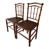 Vintage wooden and bamboo chairs