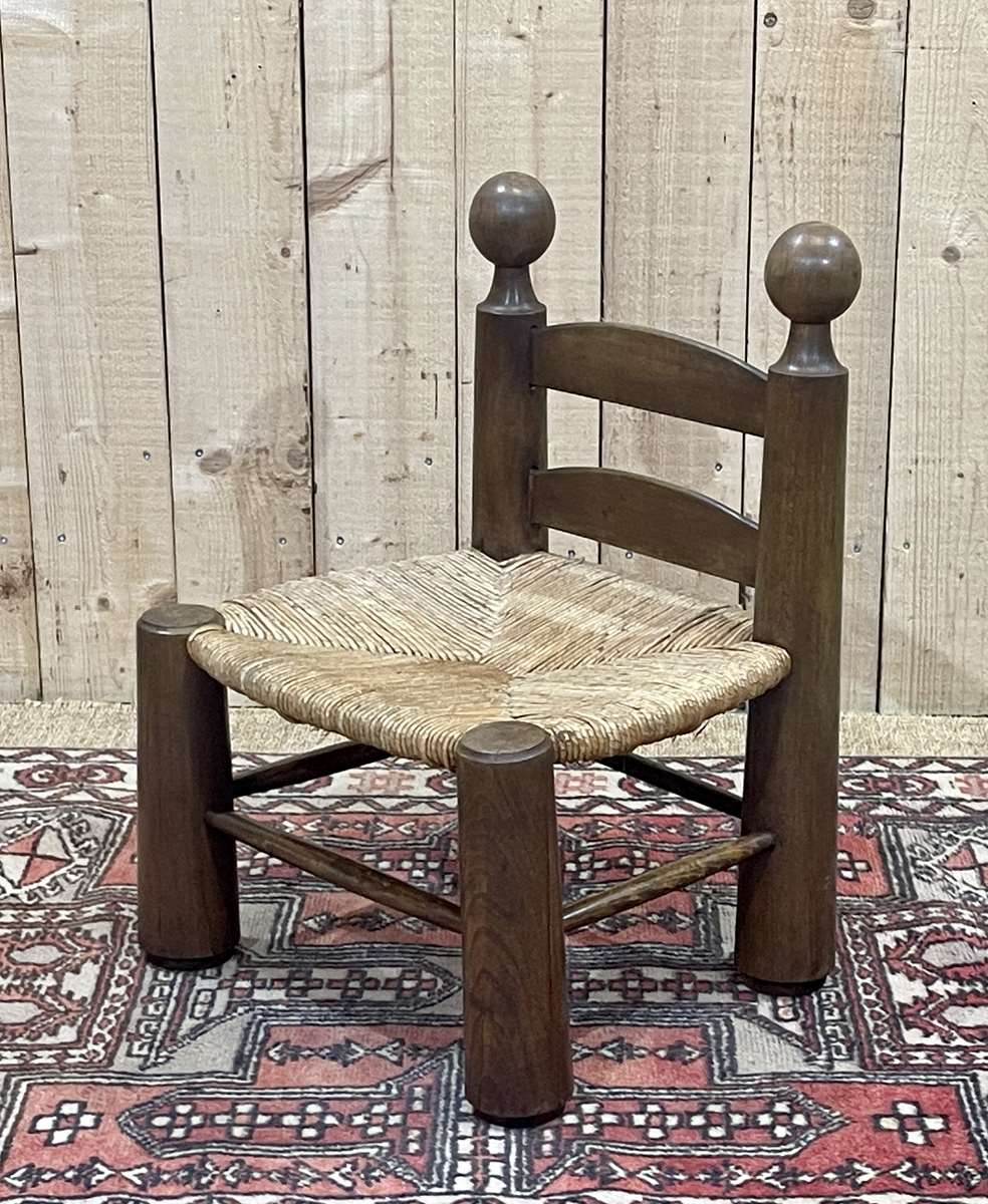 Low chair in elm and beech