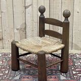 Low chair in elm and beech