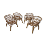 4 rattan basket chairs