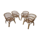 4 fauteuils corbeille en rotin