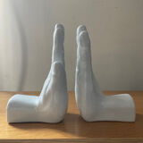Pair of ceramic hand bookends in the 70s