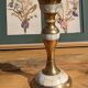 Brass and mother-of-pearl candle holder