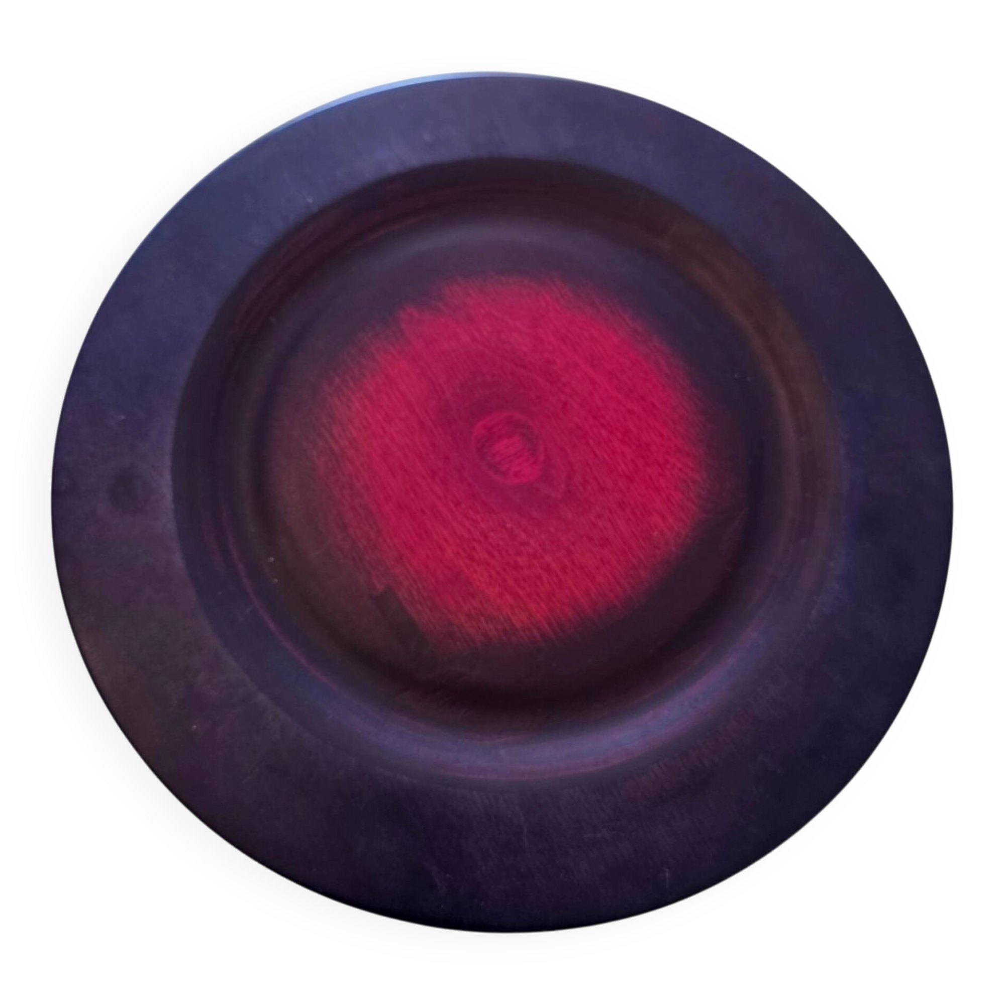 Decorative plate in stained red and purple wood – Tailio Design, Finland