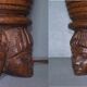African sorghum spike lamp foot on five-faced base ~ hand carved ~ 1950s /1960