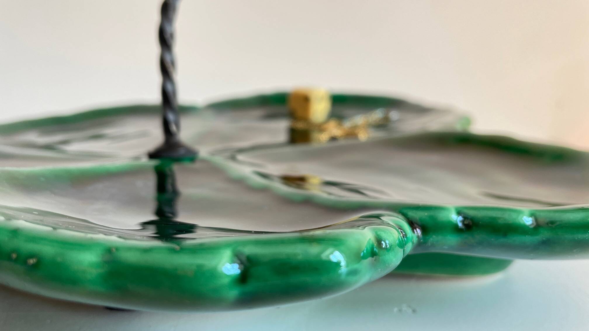 Vintage glazed ceramic slip dish