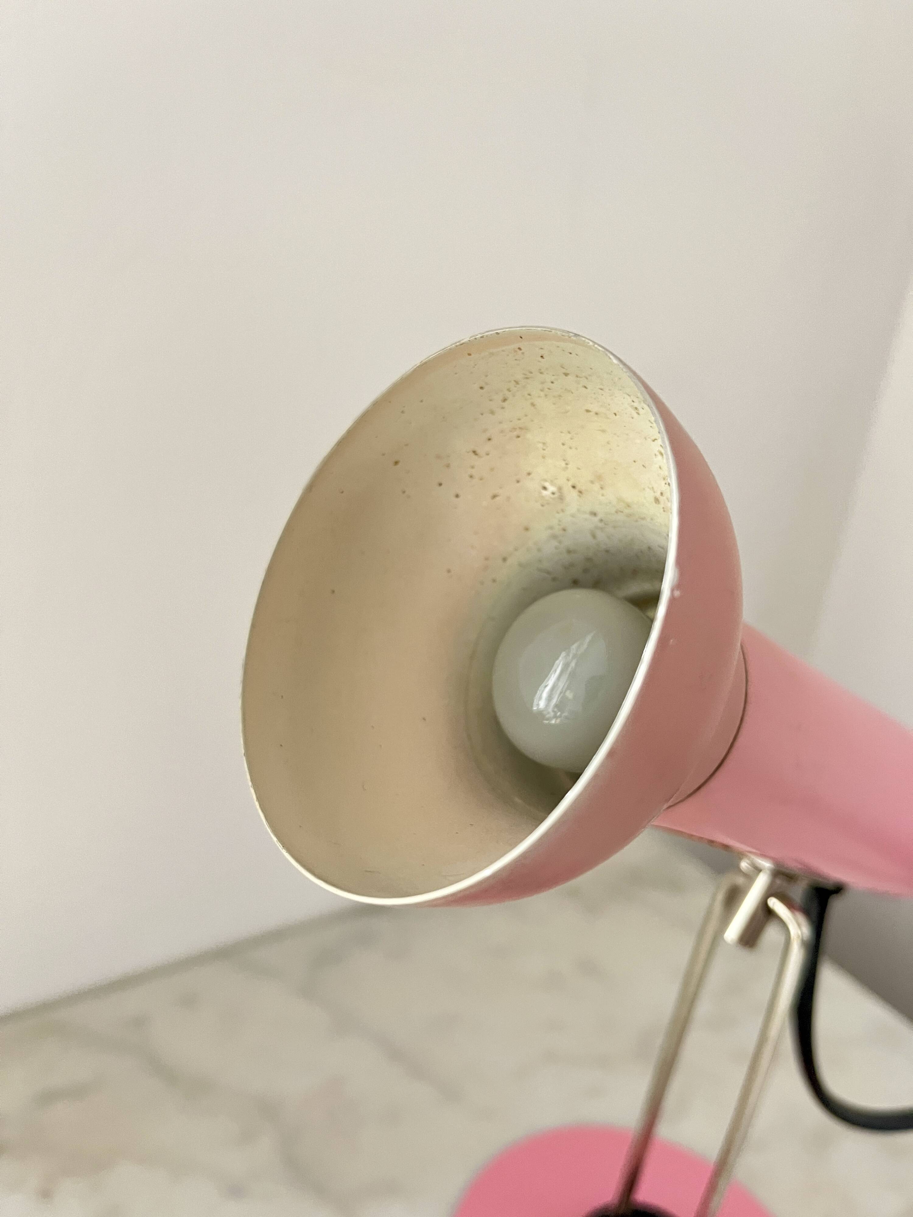 Vintage Varialux 3141 Pink Wall Table Adjustable Lamp, Industrial, GDR, 80s