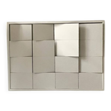 Modernist wall lamp with white metal shade, design by C. Grandidier.