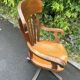 Fauteuil de bureau vintage pivotant – chêne et piètement tripode