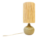 Signed ball lamp in vintage beige stoneware 1970 raffia rope lampshade 70s bohemian chic