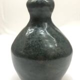 Vase en céramique vintage bleu signé AP