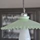 Vintage suspension in opaline scalloped mint color with water