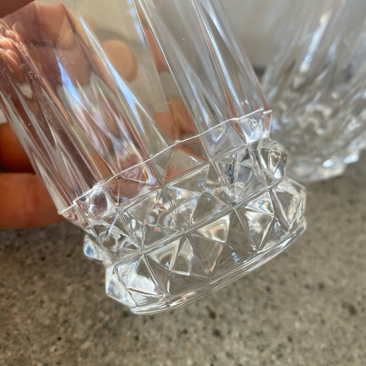 2 large glasses Crystal d'Arques model Tuileries VILLANDRY