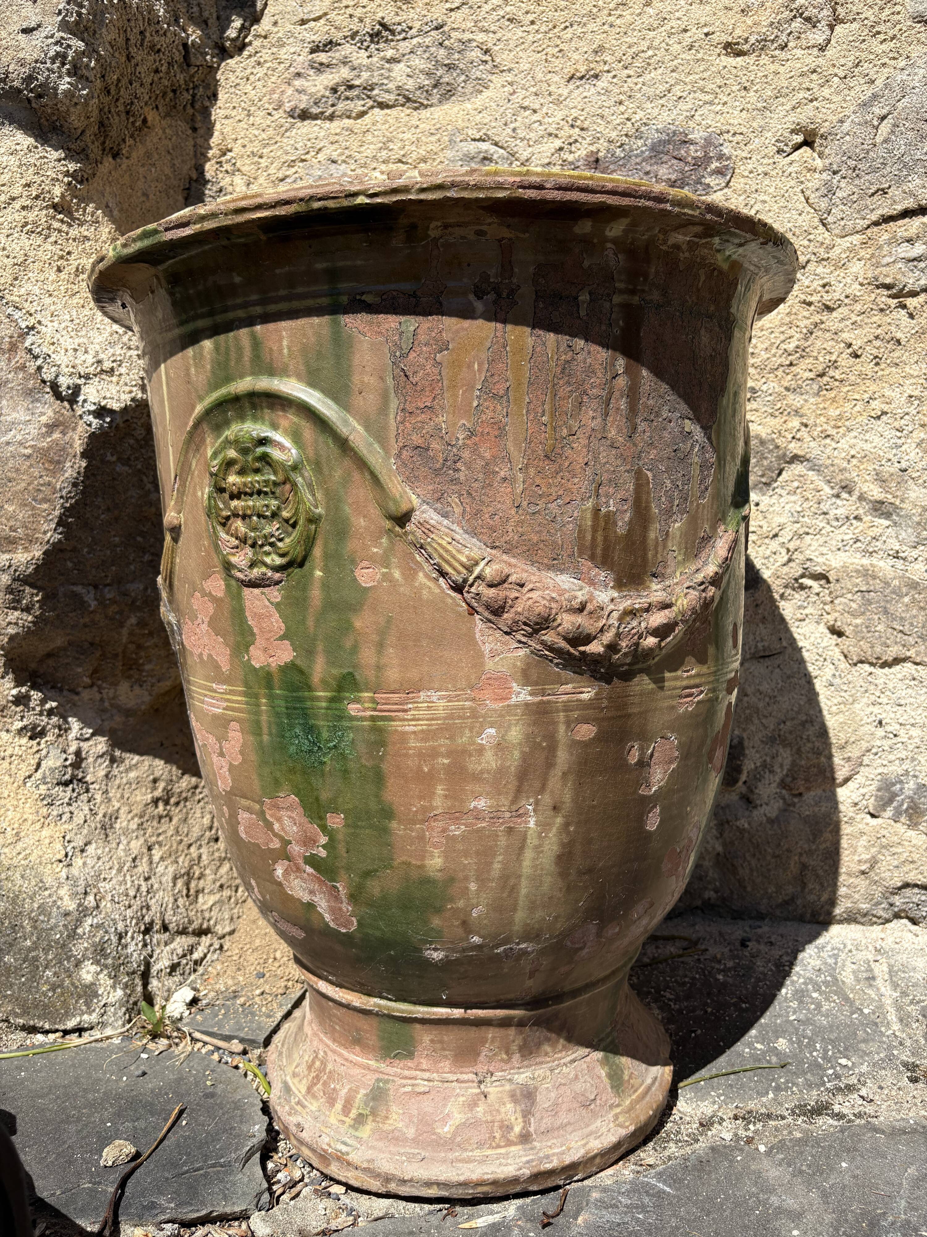 Large antique Anduze vase Boisset Rodier 19th century