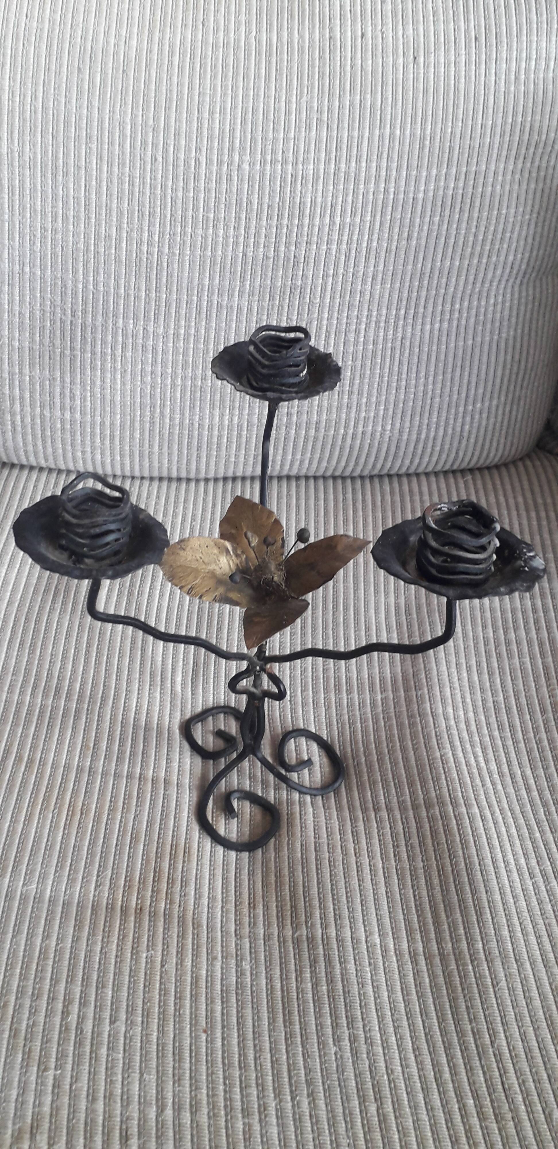 Vintage wrought iron candlestick
