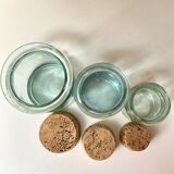 Glass jars with cork stopper